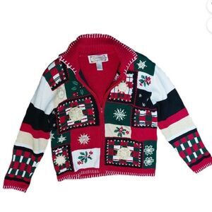 Decorated originals Chunky Hand Knit Grandma Christmas Ugly Sweater Medium